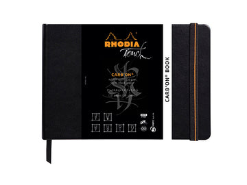 【Rhodia|Touch】Carb'onbook 碳黑畫冊 _精裝硬皮側掀式束帶 _橫幅_空白_120g_55lb_56張
