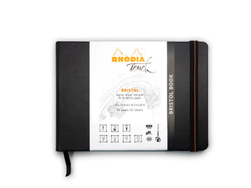 【Rhodia｜Touch】Bristolbook 側掀式軟皮束帶畫冊_A5_橫幅_空白_ 205g_91lb_32張