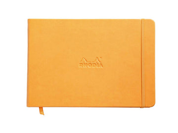 【Rhodia｜Boutique】橘皮橫幅旅行手帳_精裝硬皮封面筆記本_A5_空白_90gsm_96張_彈性束帶