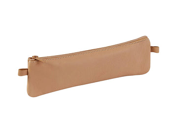 【Clairefontaine|Leather pencil cases】植鞣小羊皮革拉鍊軟袋_袋形_22x6cm