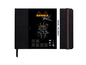【Rhodia｜Touch】Carb'onbook 碳黑畫冊 _精裝硬皮側掀式束帶 _橫幅_空白_120g_55lb_56張