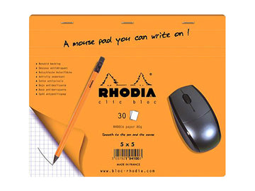 【Rhodia｜Classic】Mousepad 滑鼠墊筆記本_19x23cm_5x5方格_80g_30張