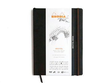 【Rhodia｜Touch】Bristolbook 側掀式軟皮束帶畫冊 _A4_直幅_空白_ 205g_91lb_32張